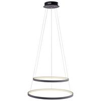 LED-Hängeleuchte Milan Anthrazit max. 46 Watt - Anthrazit, Design, Kunststoff/Metall (50/50/120cm)