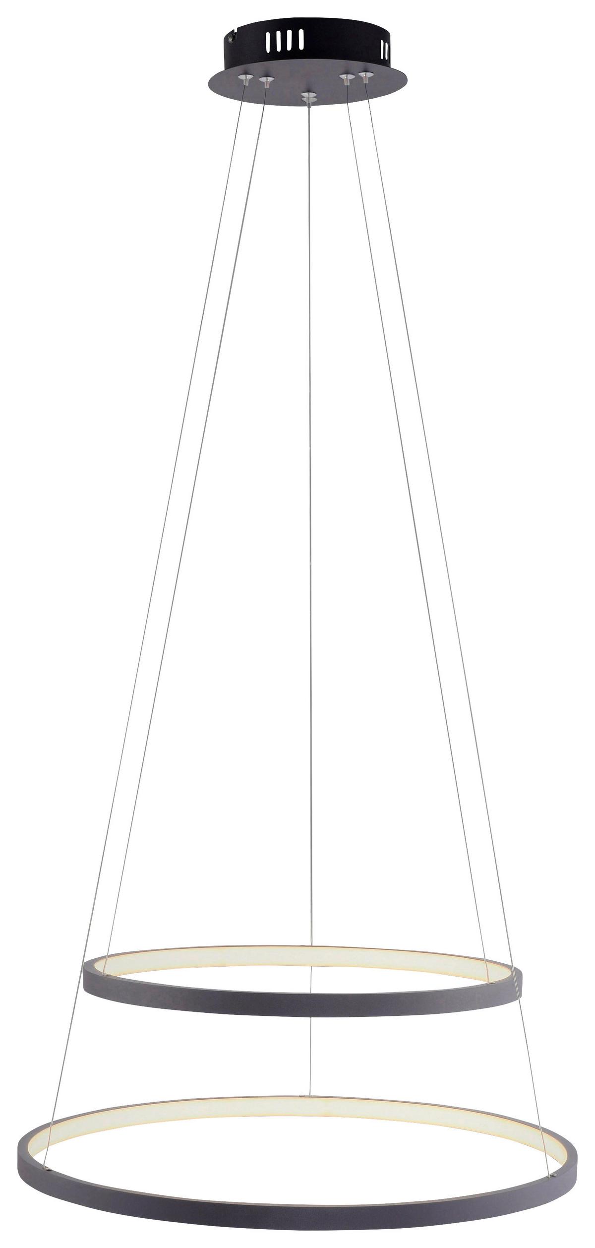 LED-Hängeleuchte Milan Anthrazit max. 46 Watt - Anthrazit, Design, Kunststoff/Metall (50/50/120cm)