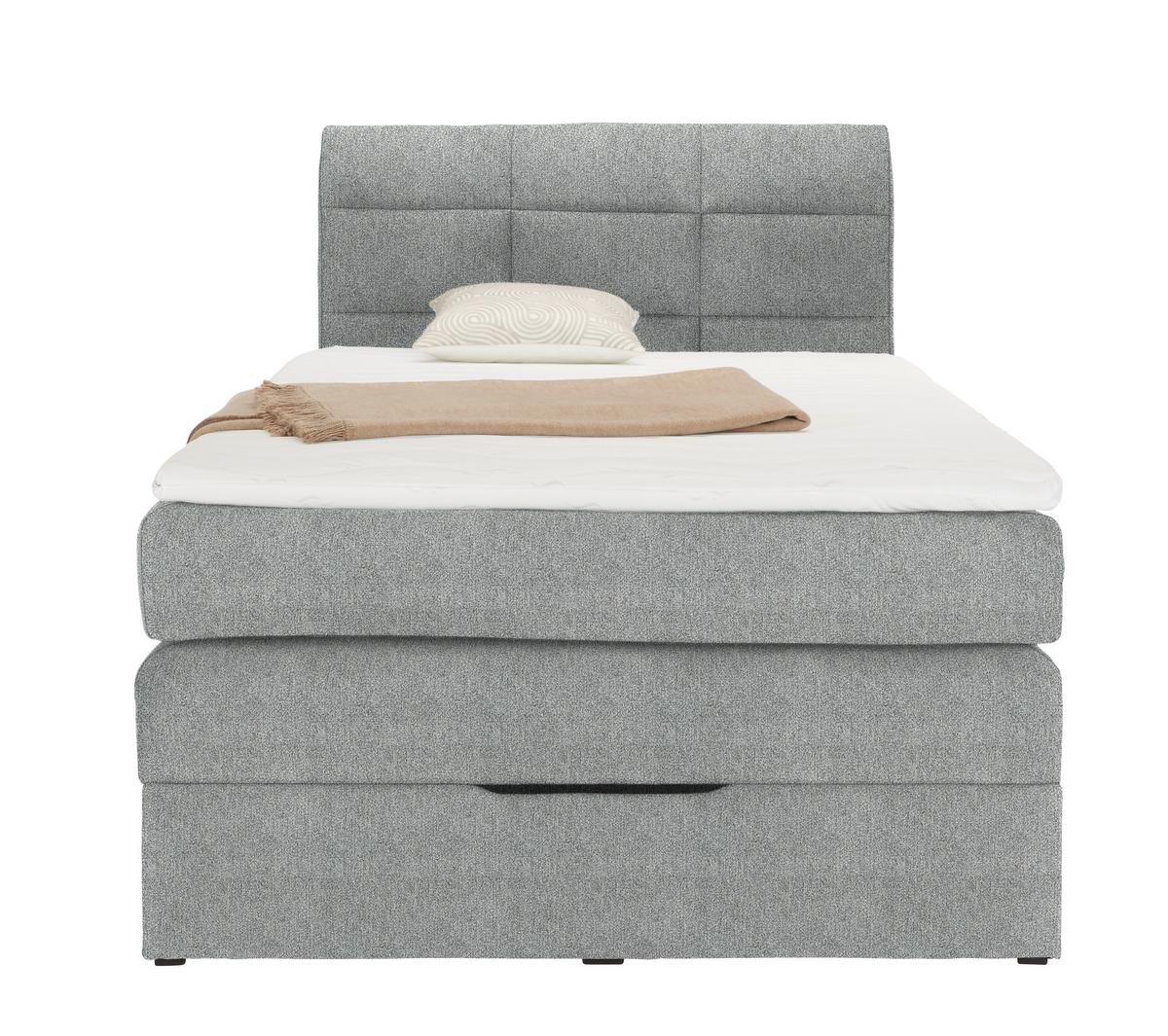 Boxspringbett Runner in Fango ca. 100x200cm - Fango/Schwarz, Kunststoff/Textil (100/200cm) - Mömax