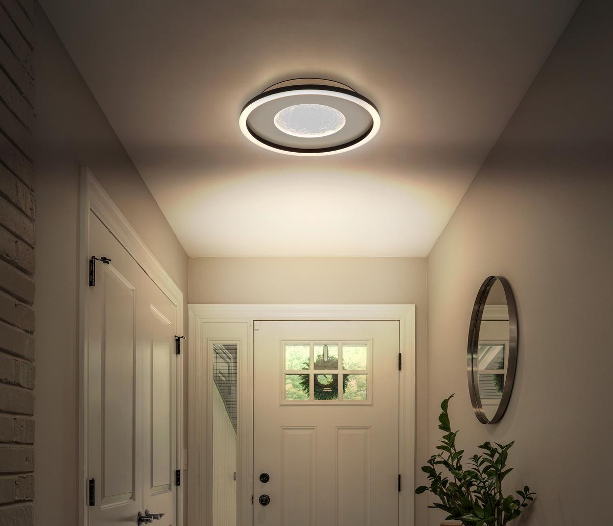 Led Stropna Svjetiljka Wiley - bijela/siva, Basics, metal/plastika (33/5,7cm) - Globo