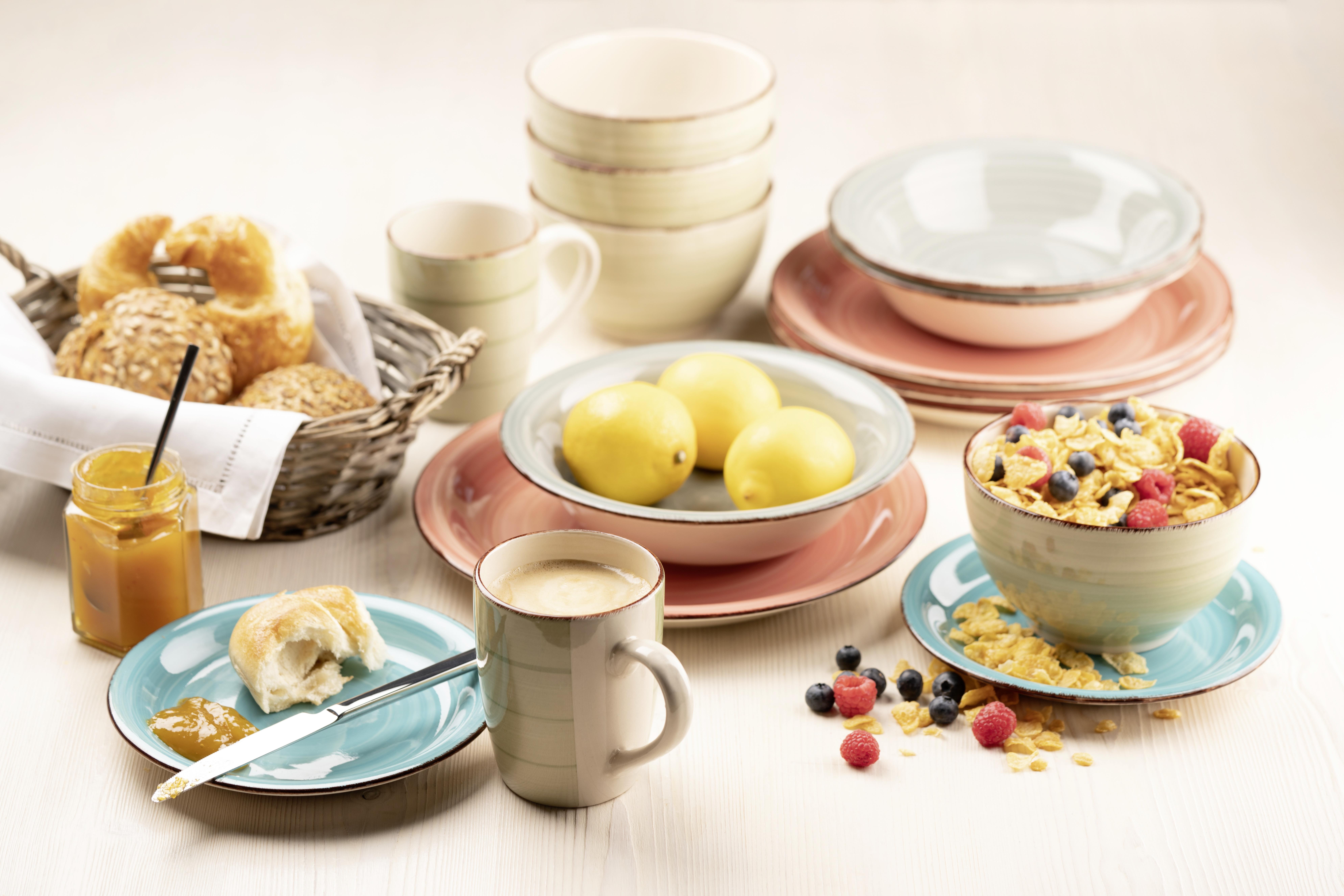 Tafelservice Lumaca aus Steingut, 12-teilig - Dunkelblau, Basics, Keramik - Mäser