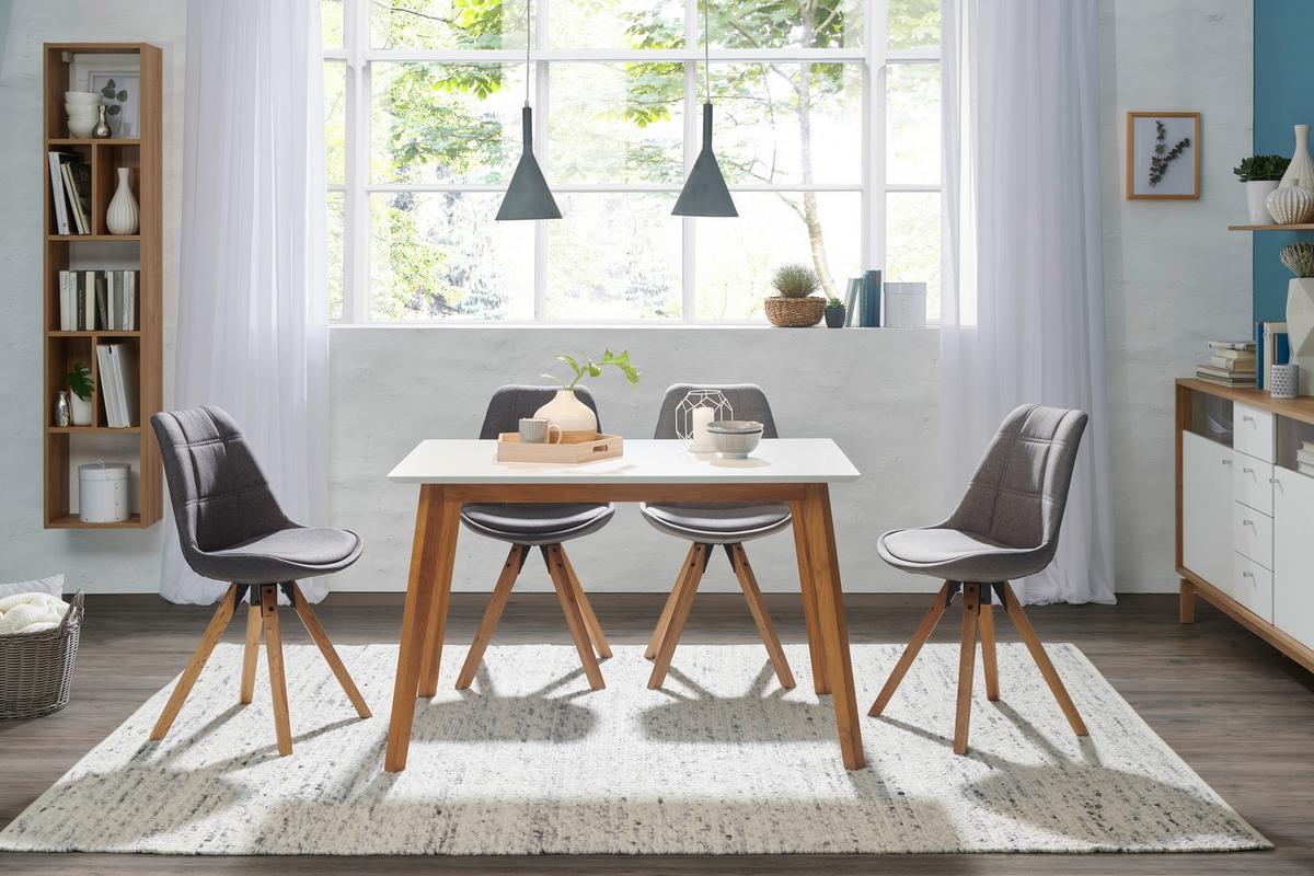 STÓŁ DO JADALNI VINKO -TOP- - kolor dębowy/biały, Design, materiał drewnopochodny/drewno (120/80/75cm) - Livetastic