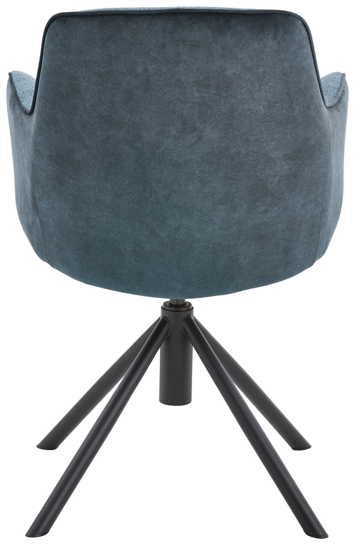 KRZESŁO Z PODŁOKIETNIKAMI RIALTO - petrol/czarny, Design, metal/tkanina (60/88/64cm) - Novel