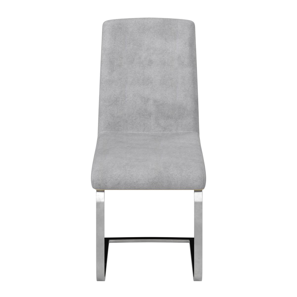 Schwingstuhl Nubia Grau Bouclé Gepolstert - Chromfarben/Eichefarben, MODERN, Holz/Textil (44/90/59cm) - Bessagi Home
