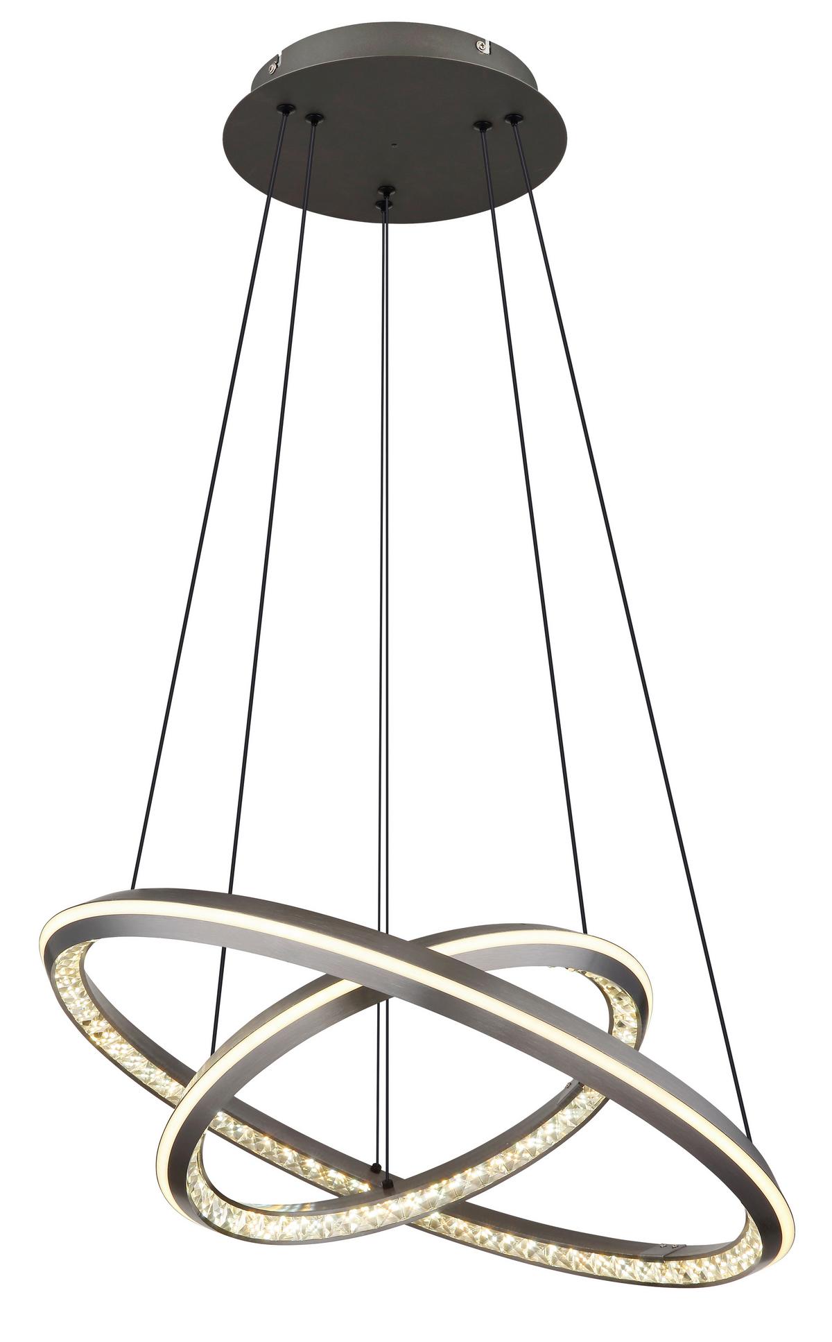 Led Viseća Svjetiljka Alaina - siva/prozirno, Design, metal/plastika (60/150cm) - Globo