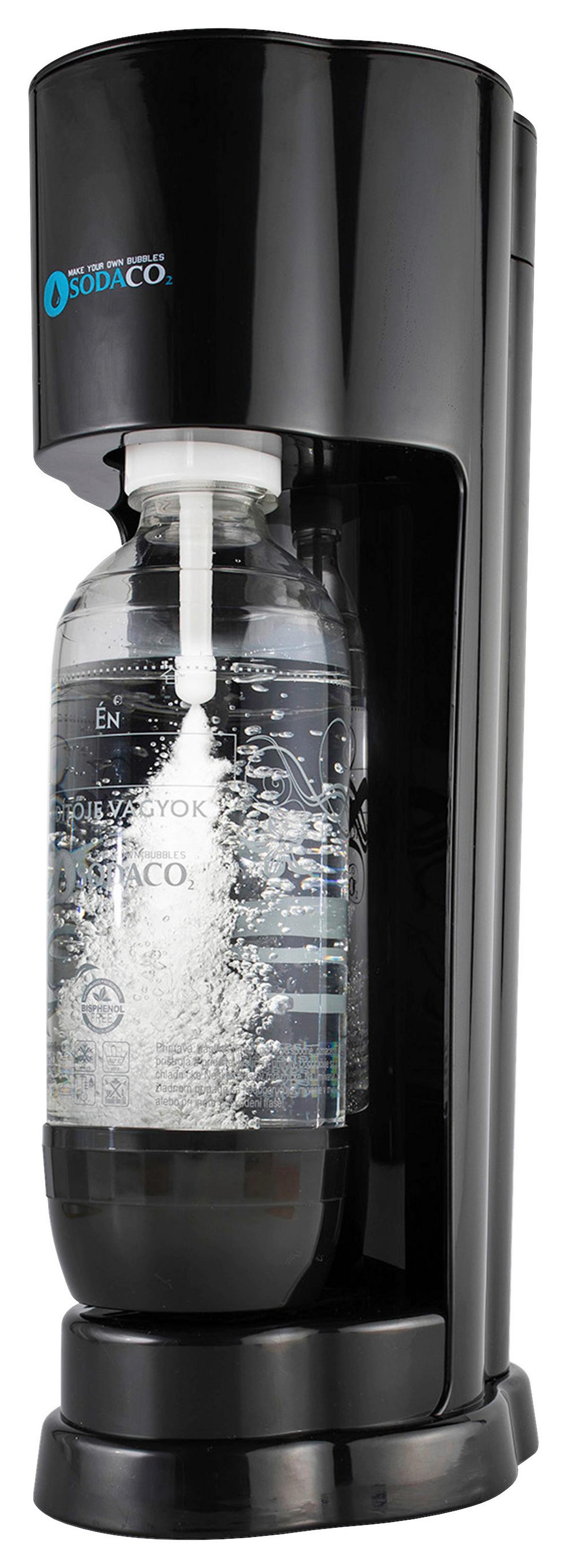 Szódagép Sodaco Black - fekete, műanyag (20/42/20cm)