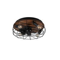 Deckenleuchte Schwarz max. 10 Watt - Schwarz/Braun, LIFESTYLE, Holz/Kunststoff (48,5/48,5/17,5cm)
