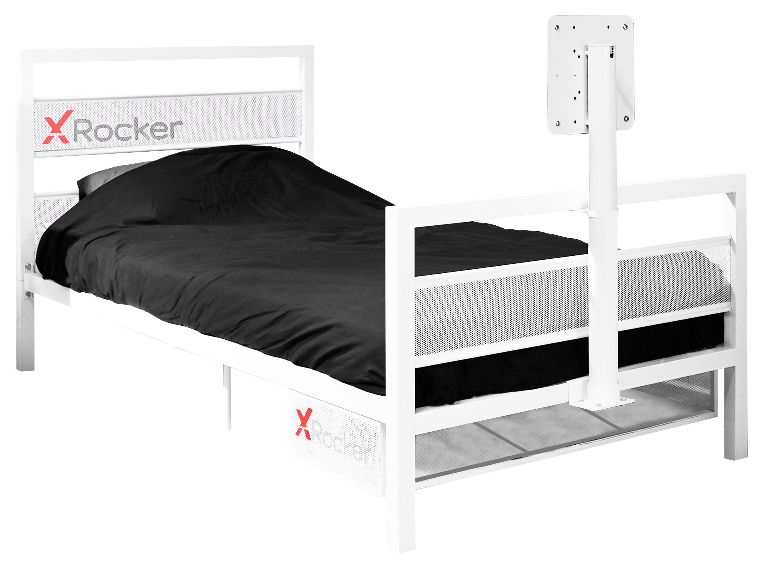 Gamingbett Basecamp 90x190cm Ohne TV Weiß - Weiß, MODERN, Metall (90/190cm) - X Rocker