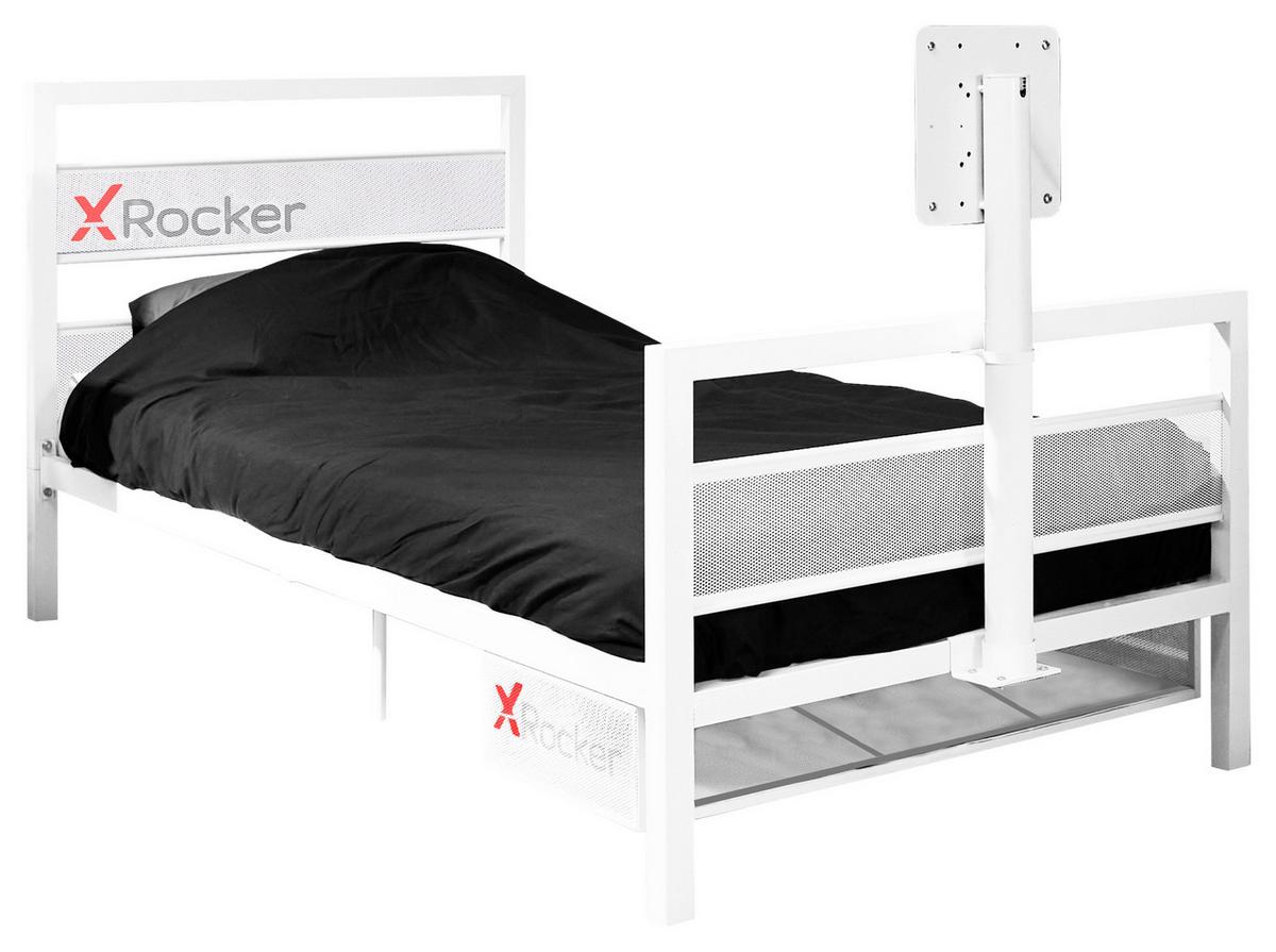 Gamingbett Basecamp 90x190cm Ohne TV Weiß - Weiß, MODERN, Metall (90/190cm) - X Rocker