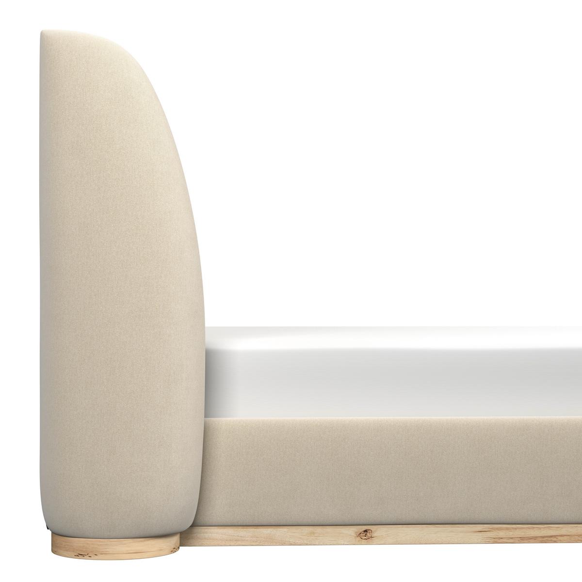 Polsterbett Frida Hellbeige ca. 180x200 cm - Beige/Schwarz, MODERN, Holz/Textil (180/200cm) - Bessagi Home