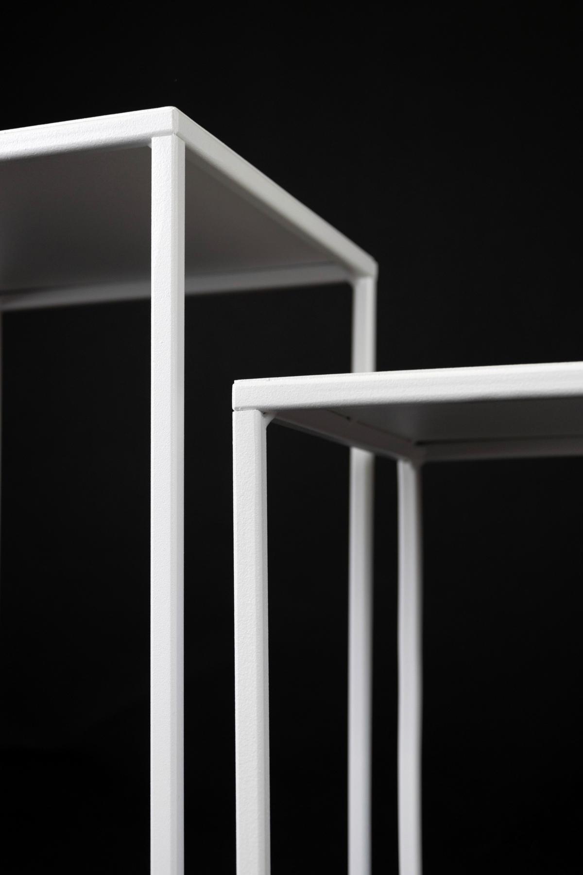 STOJAK NA KWIATY TZ000092 - biały, Basics, metal (19/77/19cm)