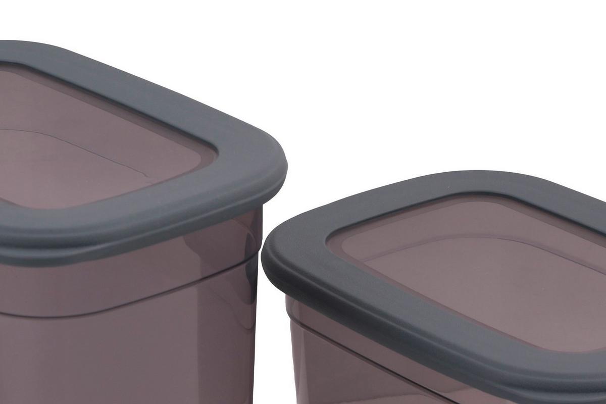 ZESTAW POJEMNIKÓW KUCHENNYCH BNMPGGY24 - antracytowy, Basics, tworzywo sztuczne