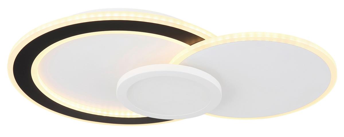 Stropna Led-svetilka Gisell, S Sijalko - črna/bela, Trend, kovina/umetna masa (57,5/40/8,5cm) - Globo