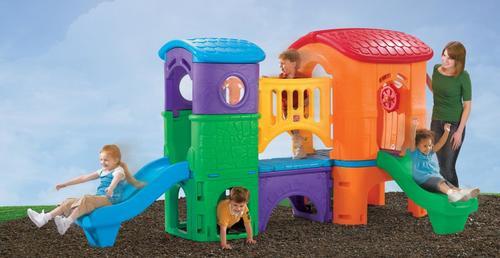 Spielturm Clubhouse aus Kunststoff - Blau/Grün, Basics, Kunststoff (348/177,8/232,4cm) - Ambia Garden