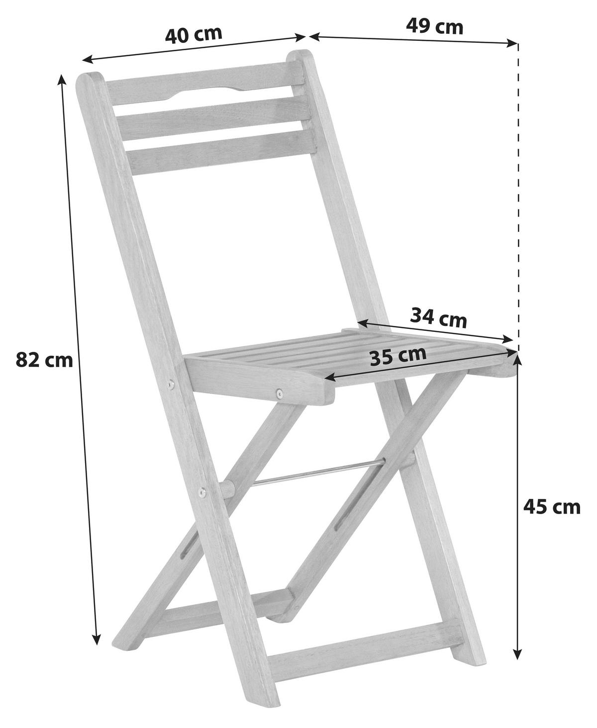 Set Vrtnih Stolov Porto, Masivno - naravne barve, Konvencionalno, les (40/82/49cm) - Gardenson