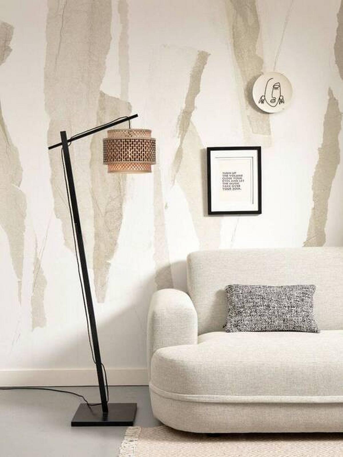 Stoječa Svetilka Bhutan, Črna, Bambus - črna/naravne barve, Trend, les (150/31/55cm) - Good & Mojo