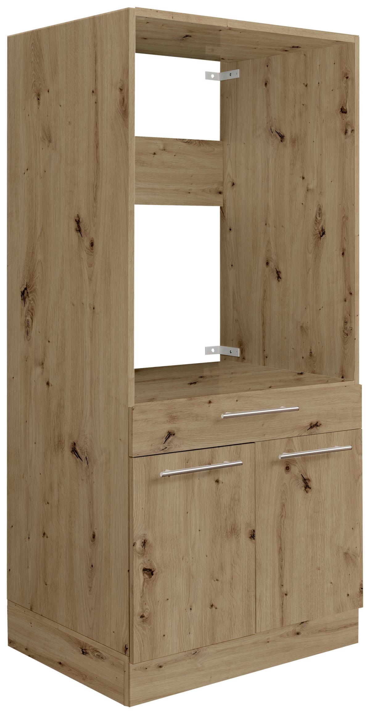 Waschmaschinenverbau in Eiche Artisan - Silberfarben/Schwarz, Konventionell, Holzwerkstoff/Kunststoff (67,5/162/67,5cm) - Mömax