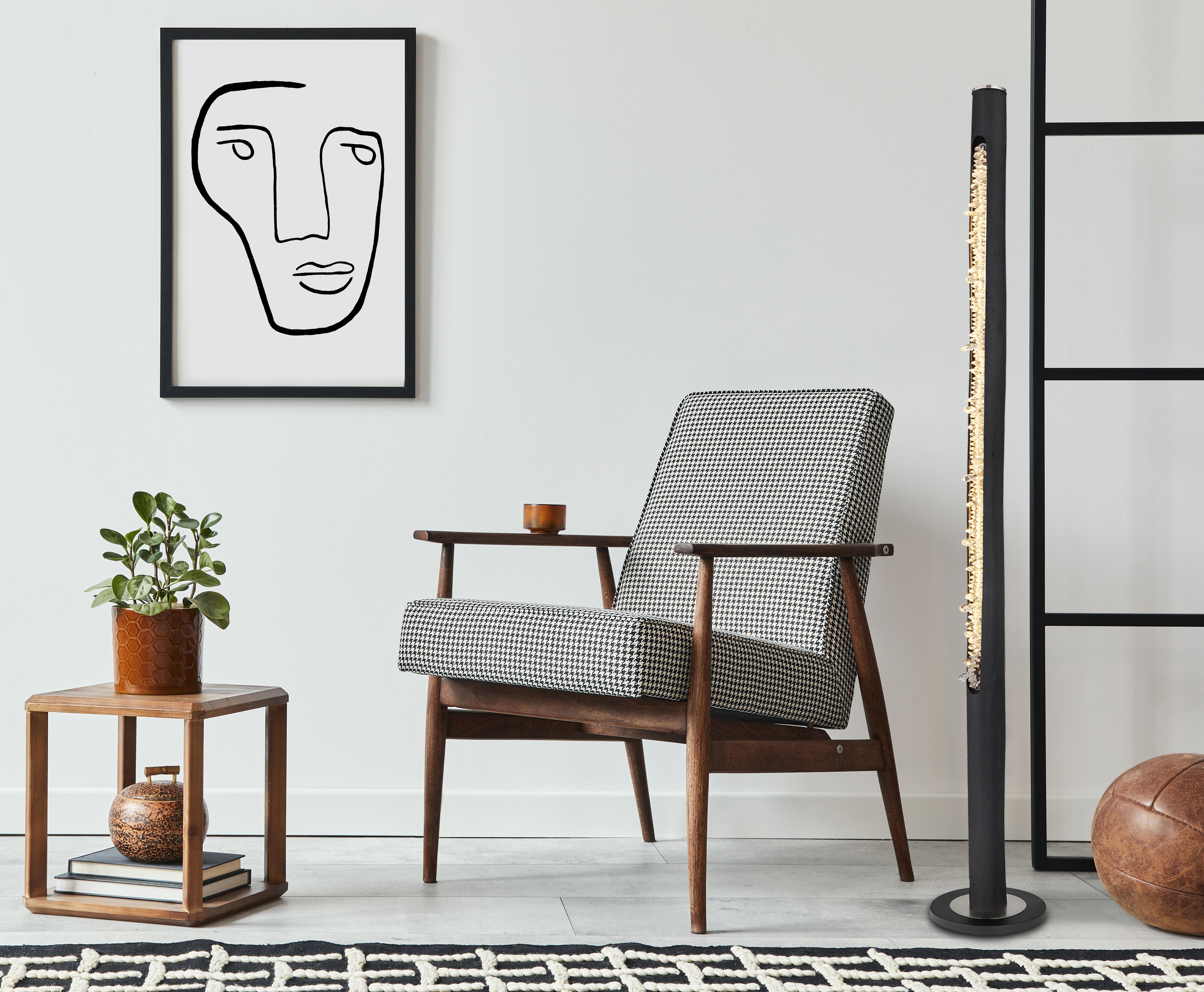 Stehleuchte Felicitas max. 15 Watt - Klar/Schwarz, Design, Holz/Kunststoff (23/151cm) - Globo