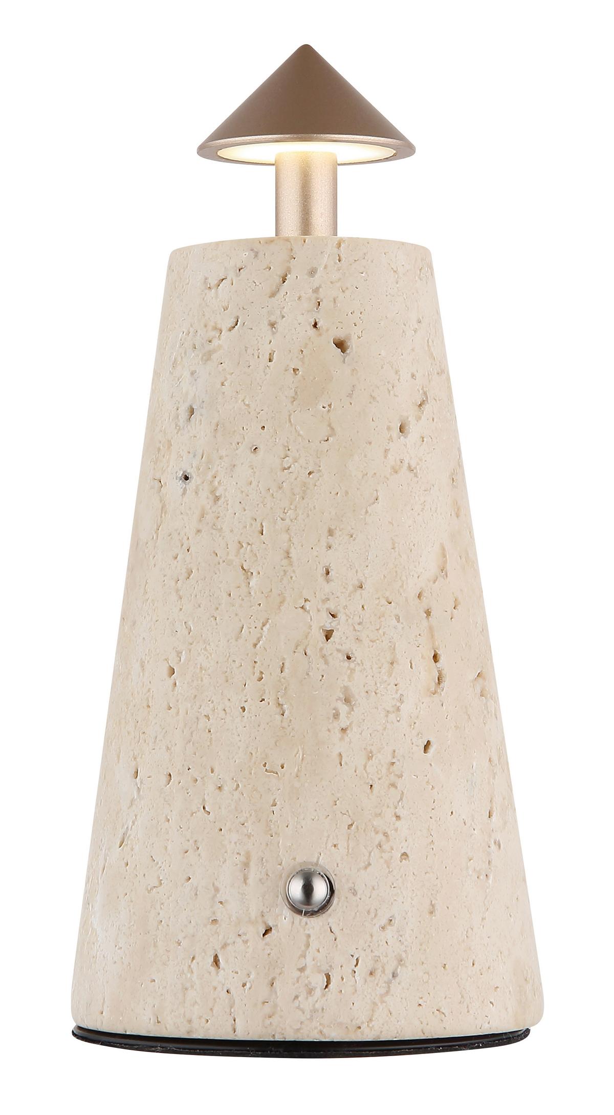 AKKU-TISCHLEUCHTE 21037C LIVA - Weiss/Schwarz, Design, Kunststoff/Stein (9/19cm) - Globo