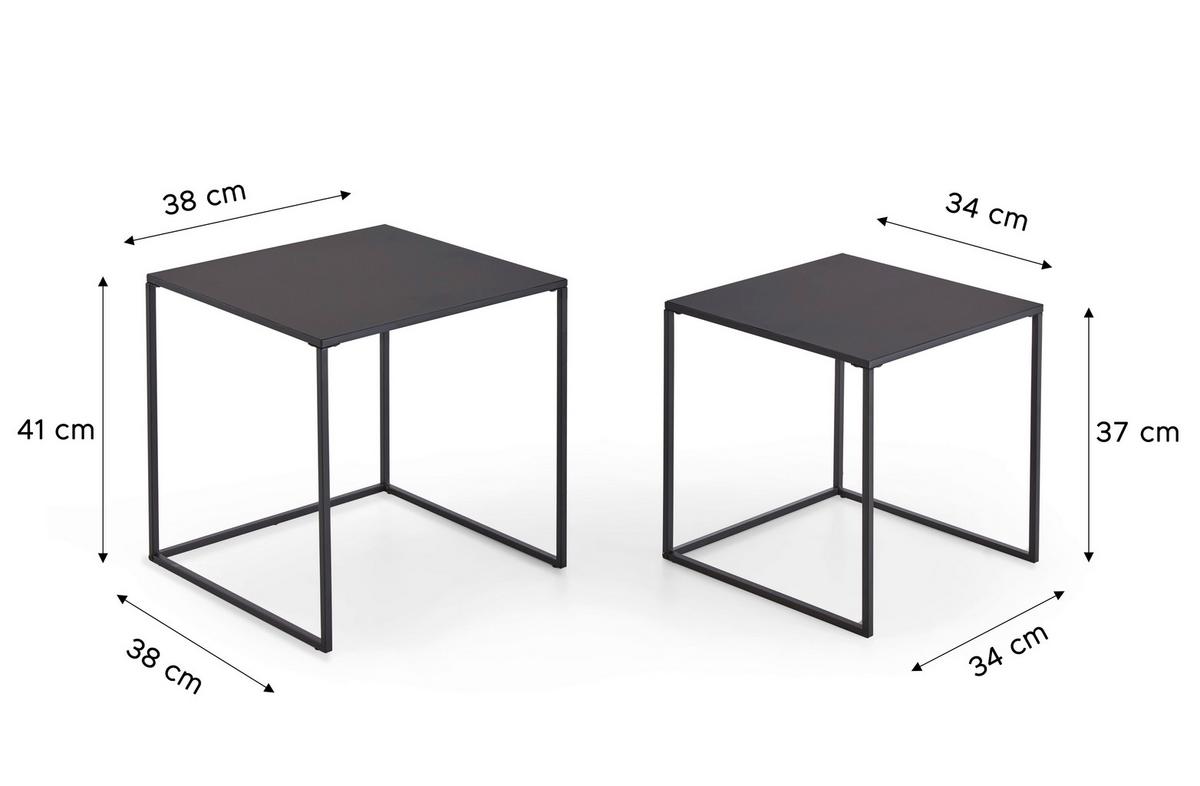 COUCHTISCH KLEINMÖBEL - Schwarz, Design, Metall (38/41/38cm) - MID.YOU