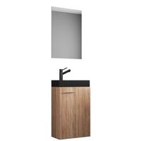 Kopalnica Za Goste Slito, Hrast Sonoma, 3-Delno - srebrne barve/črna, Moderno, umetna masa/steklo (41cm) - MID.YOU