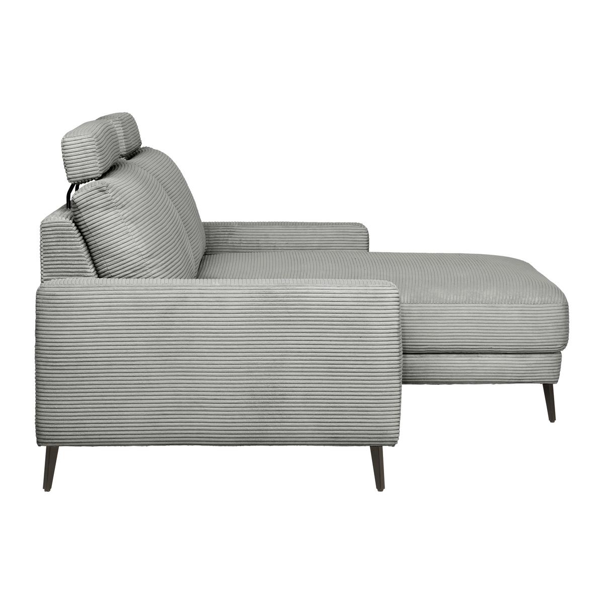 Wohnlandschaft Cora in Grau - Schwarz/Grau, MODERN, Holz/Textil (223/86/161cm) - Mömax