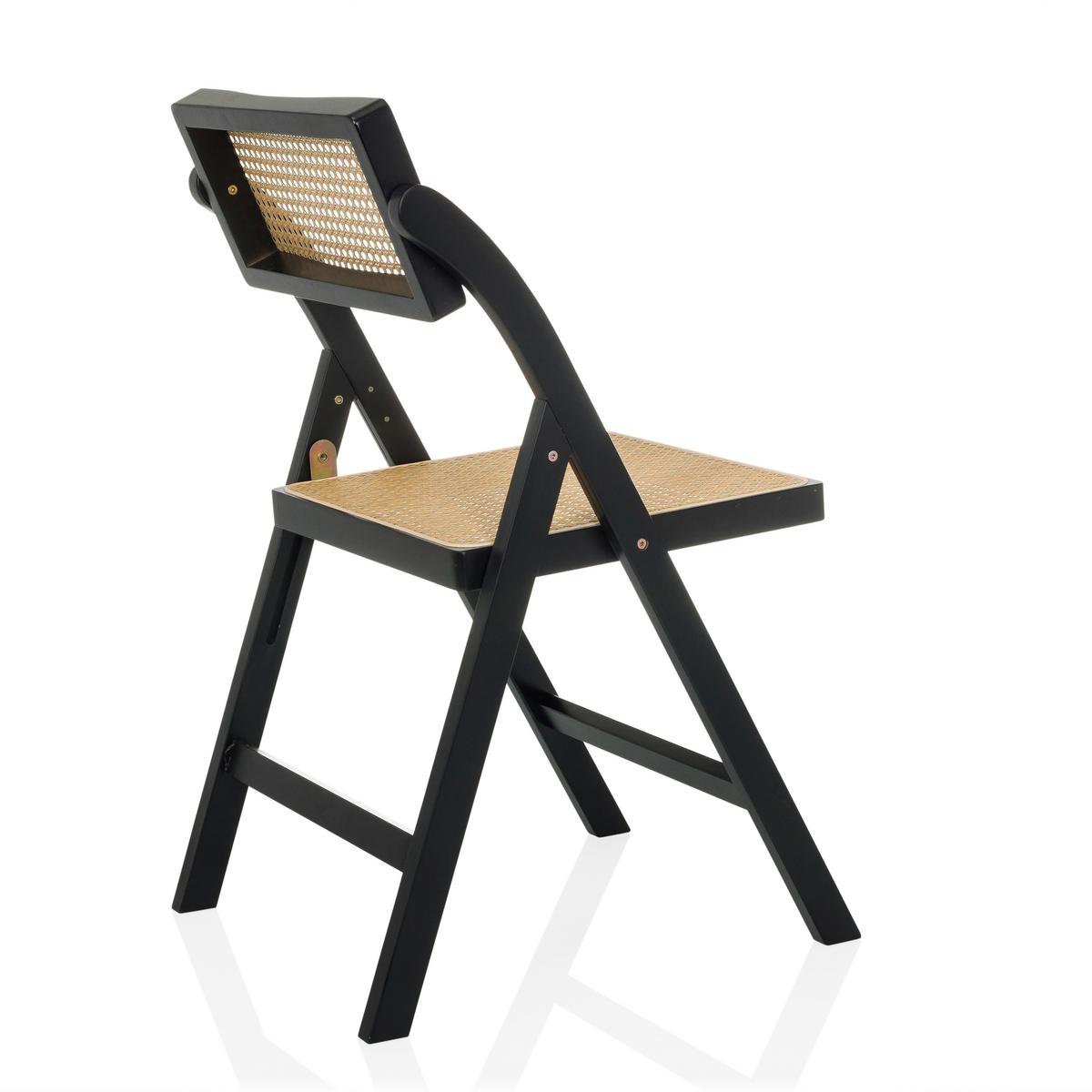 Zložljiv Stol Tudela Bamboo, Črna, Rjava - črna/rjava, Moderno, les (45,5/83,5/45cm) - Gardenson
