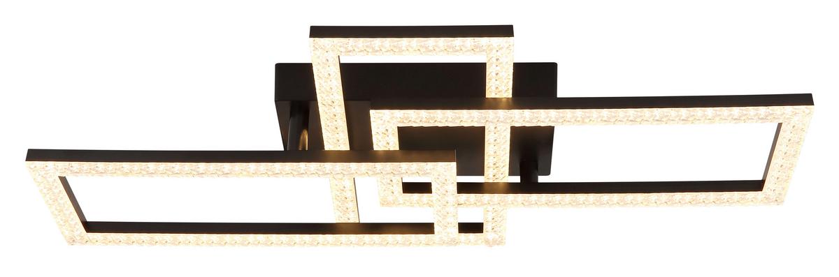 Stropna Led-svetilka Sapena, S Sijalko - črna/prozorno, Design, umetna masa (61,4/34/9,3cm) - Globo