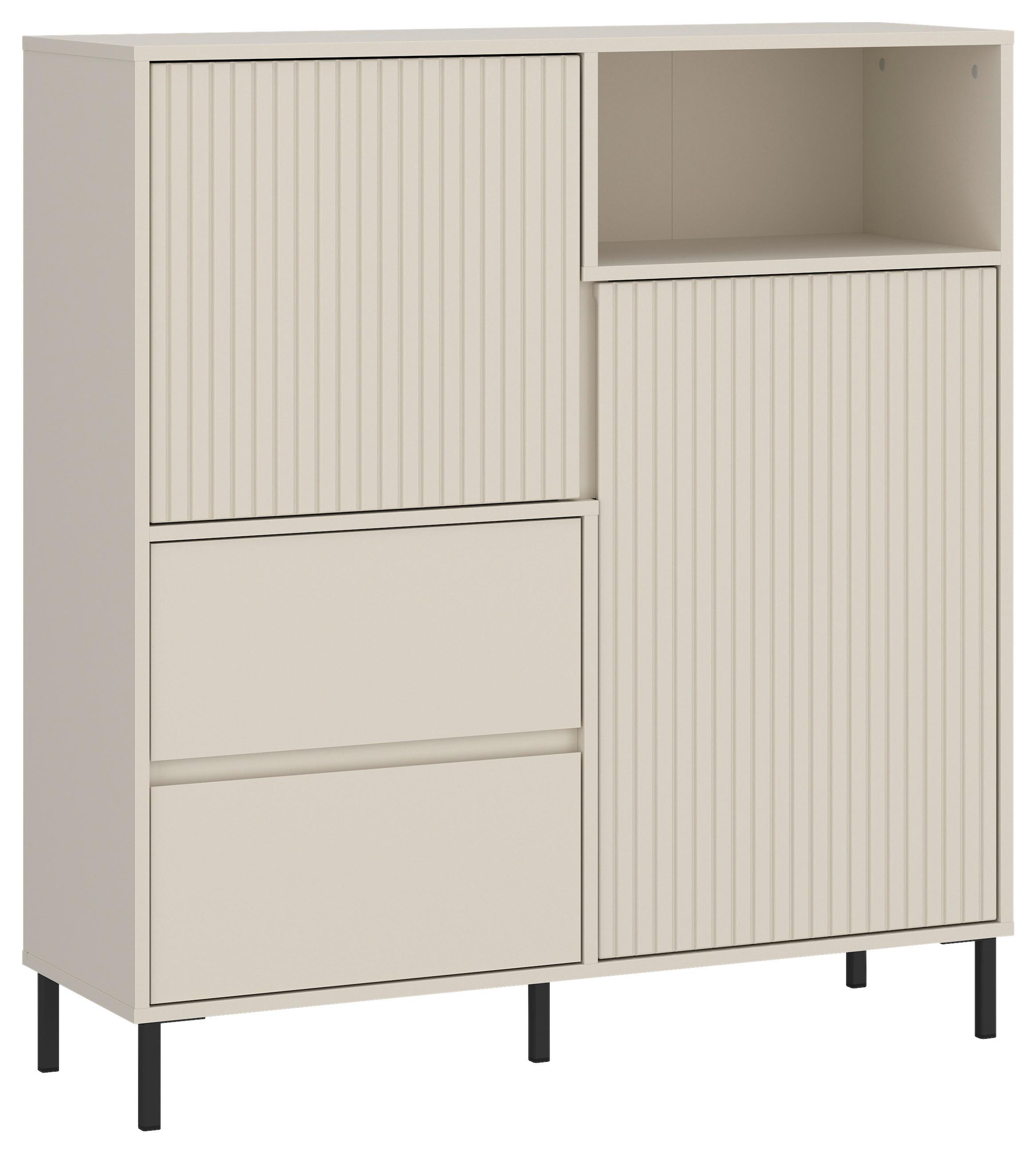 Komoda Avenale, Kašmir - kašmir/črna, Trend, kovina/leseni material (105,4/117,2/40cm)