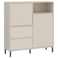 Komoda Avenale, Kašmir - kašmir/črna, Trend, kovina/leseni material (105,4/117,2/40cm)