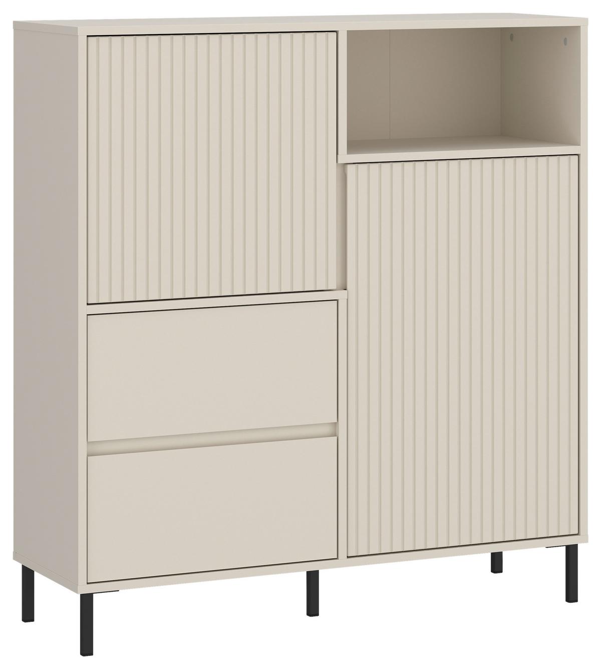 Komoda Avenale, Kašmir - kašmir/črna, Trend, kovina/leseni material (105,4/117,2/40cm)