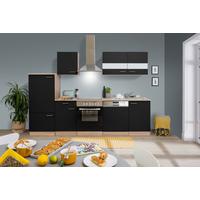 Küchenleerblock LBKB280ESS Schwarz/Eiche ca. 280 cm - Edelstahlfarben/Eichefarben, Basics, Holzwerkstoff/Metall (280/200cm) - Respekta