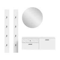 Serija Predsoblja Prisma - bijela, Design, staklo/drvni materijal (172/192/34cm) - Modern Living