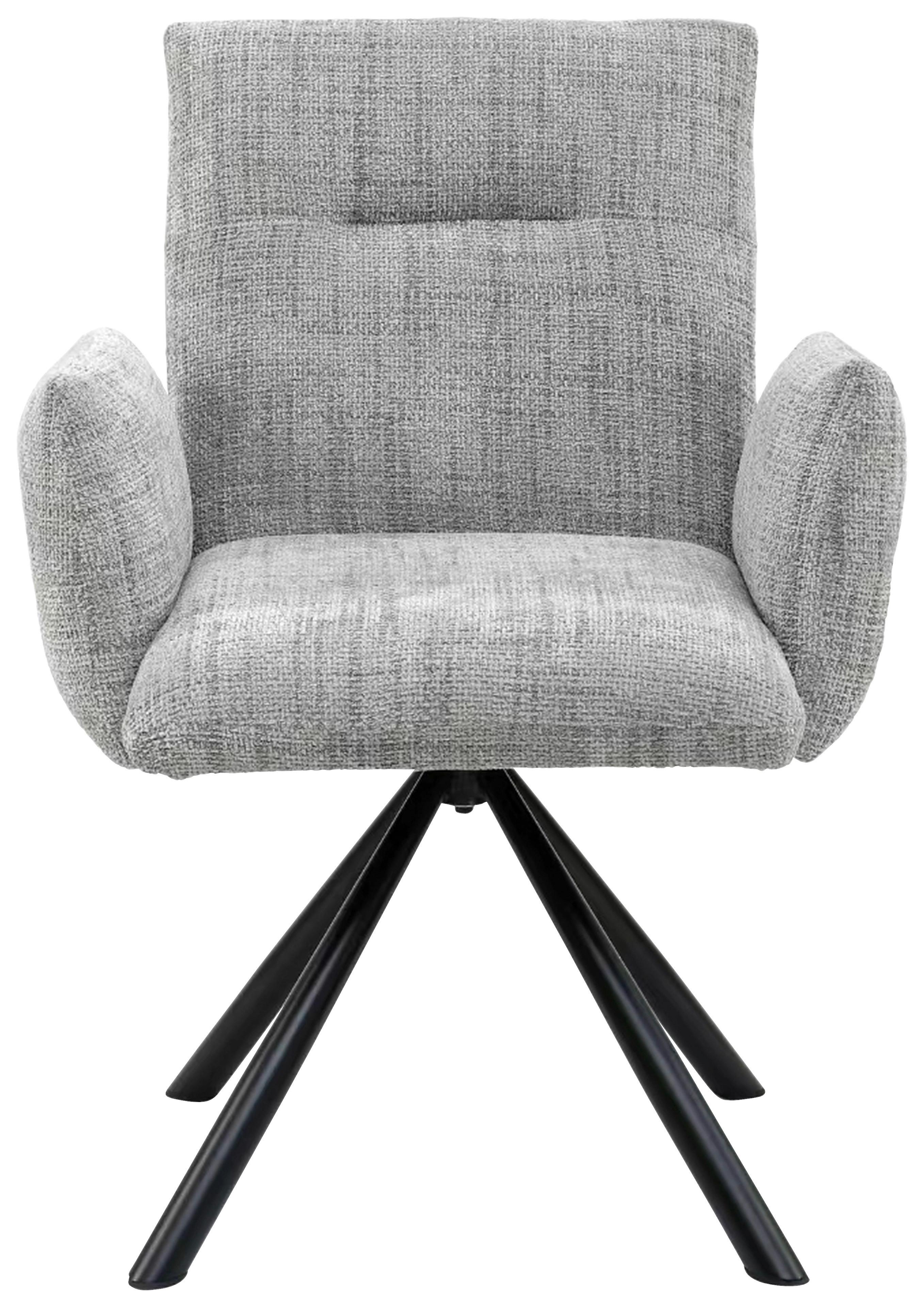 KRZESŁO Z PODŁOKIETNIKAMI JEREMIE - jasnoszary/czarny, Design, metal/tkanina (68/88/66cm) - Hom`in