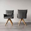 STOL MED ARMSTÖD LORELEI - grå/naturfärgad, Modern, trä/textil (58/87/63cm) - Bessagi Home