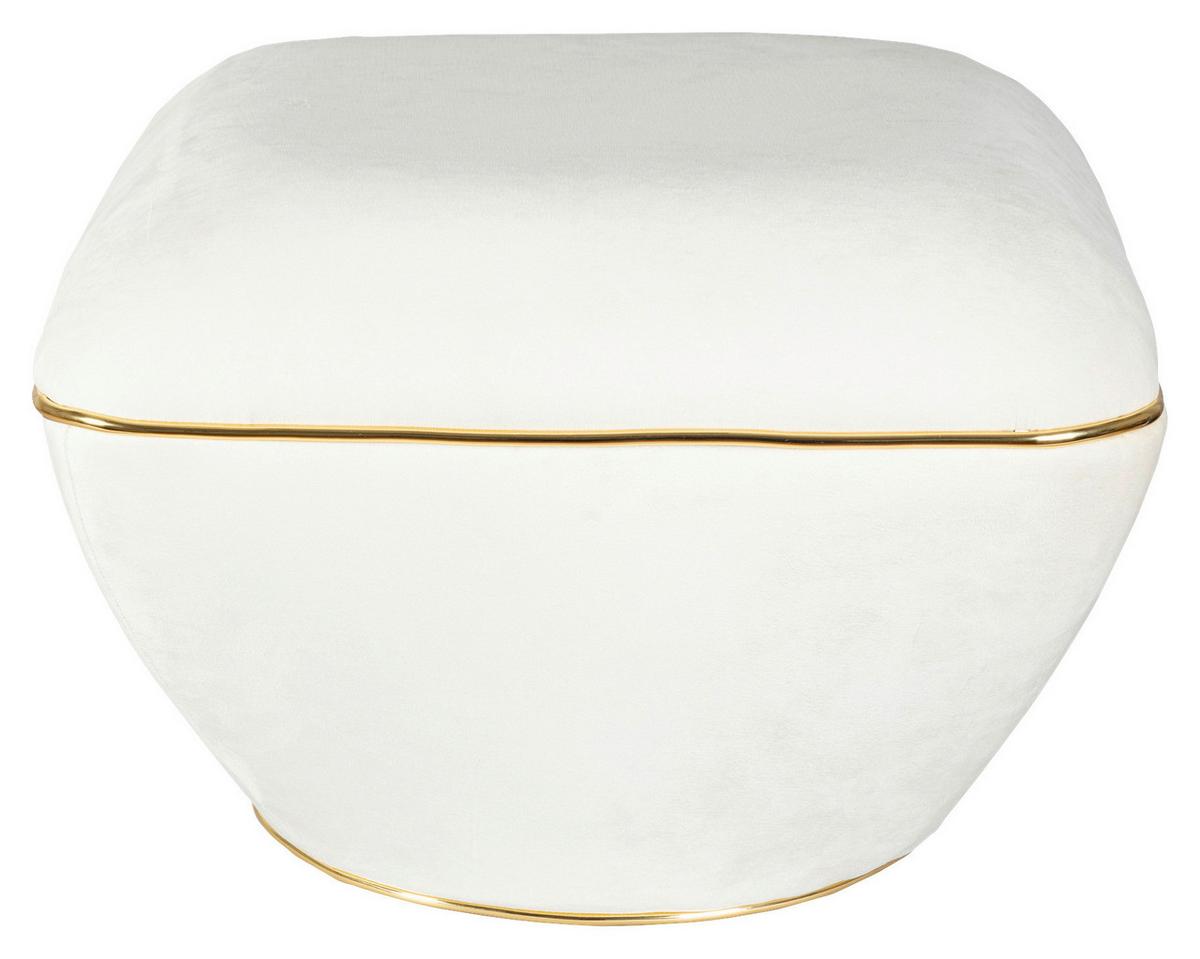 HOCKER CONTESSA 125 - Beige/Goldfarben, Design, Textil/Metall (60/42,5cm) - Kayoom