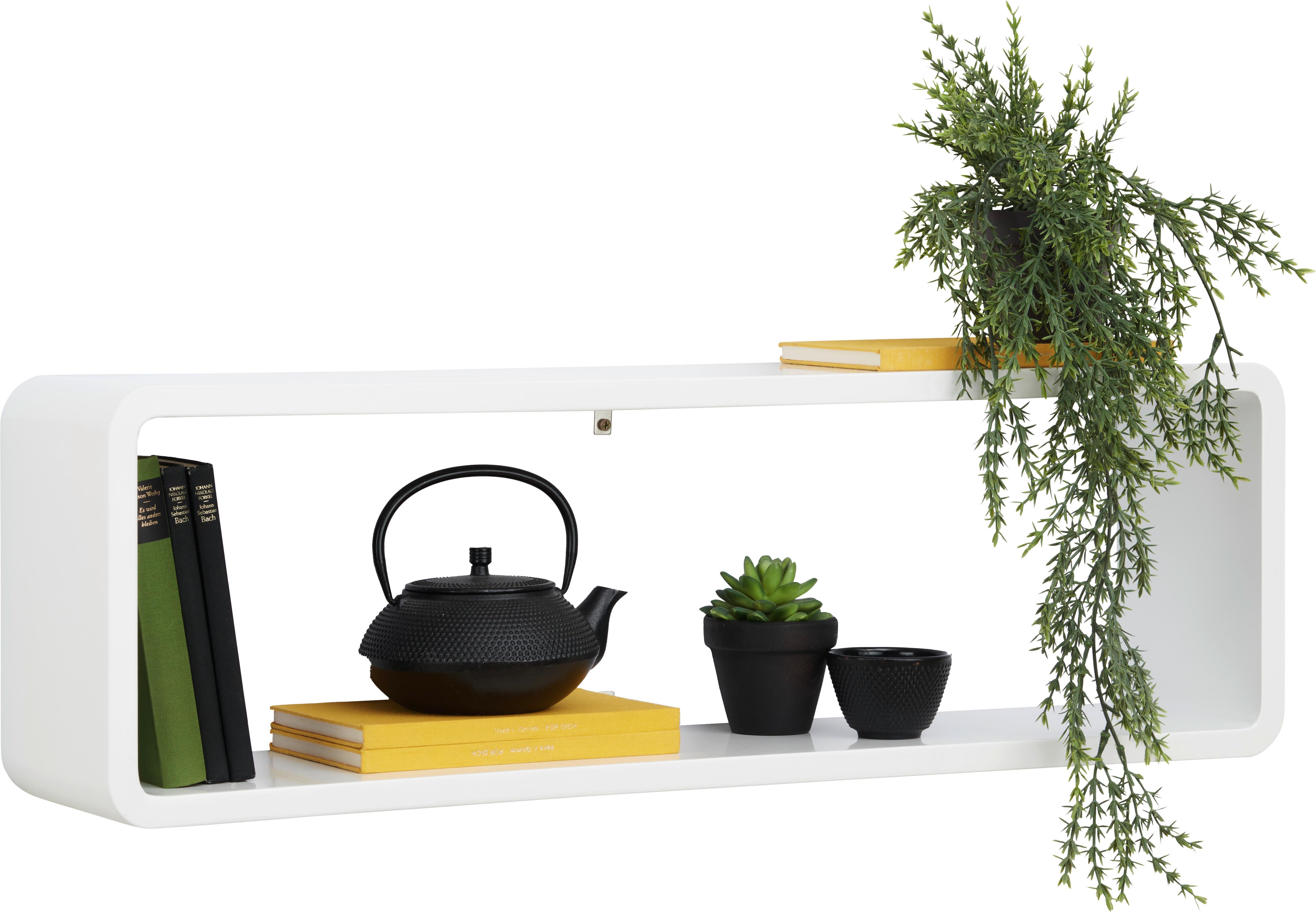 PÓŁKA ŚCIENNA PIT - biały, Basics, materiał drewnopochodny (80/17/25cm) - Xora