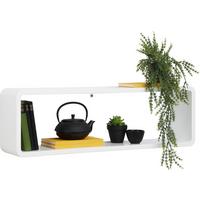 PÓŁKA ŚCIENNA PIT - biały, Basics, materiał drewnopochodny (80/17/25cm) - Xora