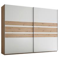 Omara Z Drsnimi Vrati Catania, Bela, Barva Hrasta - bela/barve aluminija, Moderno, kovina/leseni material (270/210/60cm) - Livetastic