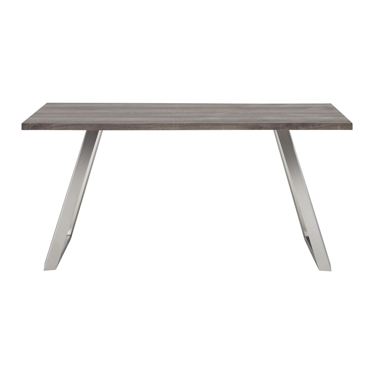 Jedilna Miza Melani, Barva Oreha - barve nerjavečega jekla/barva oreha, Moderno, kovina/leseni material (160/90/76cm) - Bessagi Home