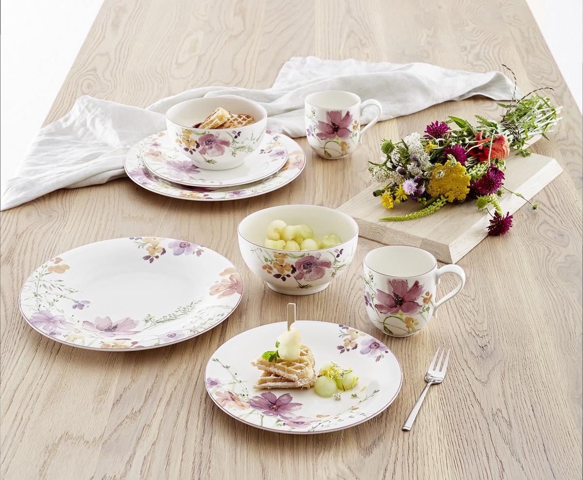 SERWIS OBIADOWO-ŚNIADANIOWY MARIEFLEUR BASIC VILLEROY&BOCH - różnokolorowy, Romantik / Landhaus, ceramika (35/20/33cm) - Villeroy & Boch