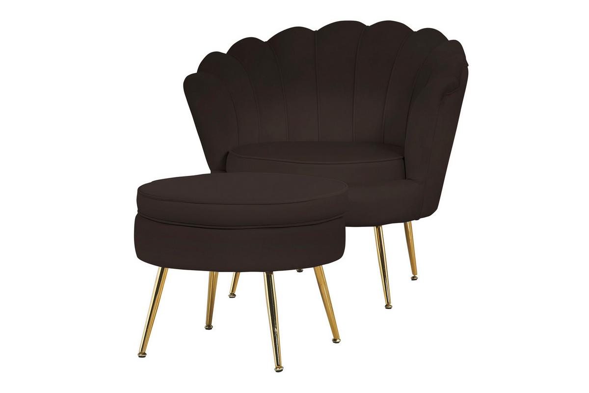 Tabure Samt, Črna - zlate barve/črna, Moderno, kovina/tekstil (52/41cm) - Livetastic