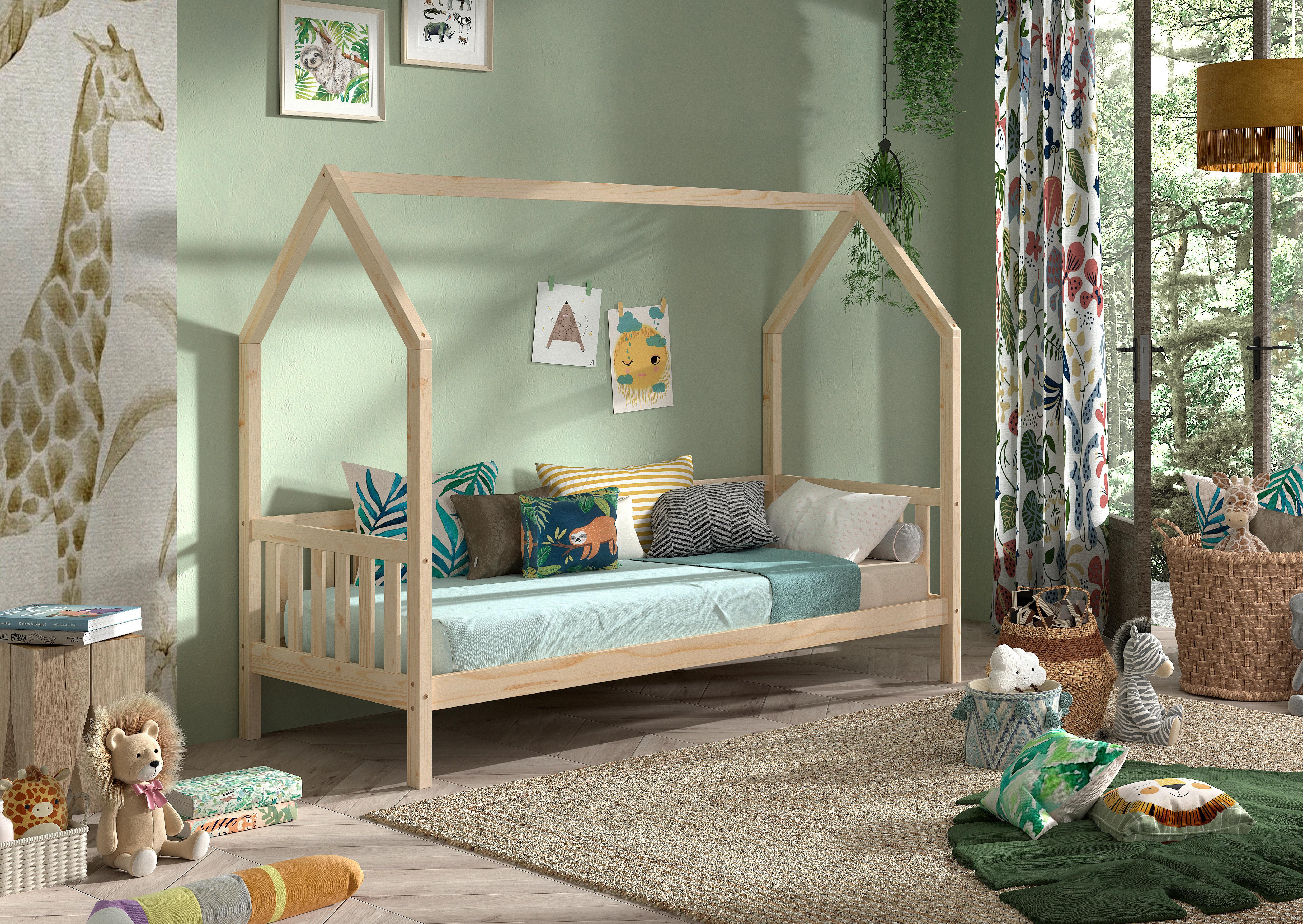 Hausbett Cabane Kieferfarben ca. 90x200 cm Echtholz - Naturfarben/Kieferfarben, Natur, Holz (90/200cm) - Vipack