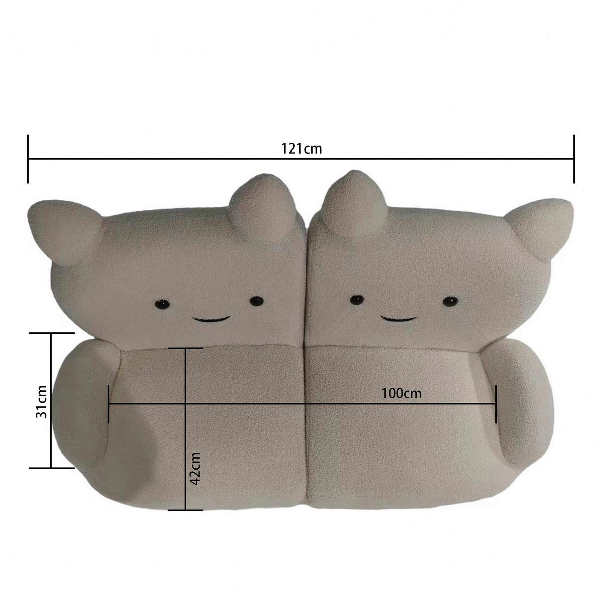 Sofa Kitti Weiß Teddystoff - Weiß, ROMANTIK / LANDHAUS, Holz/Textil (121/42/78cm) - Mömax