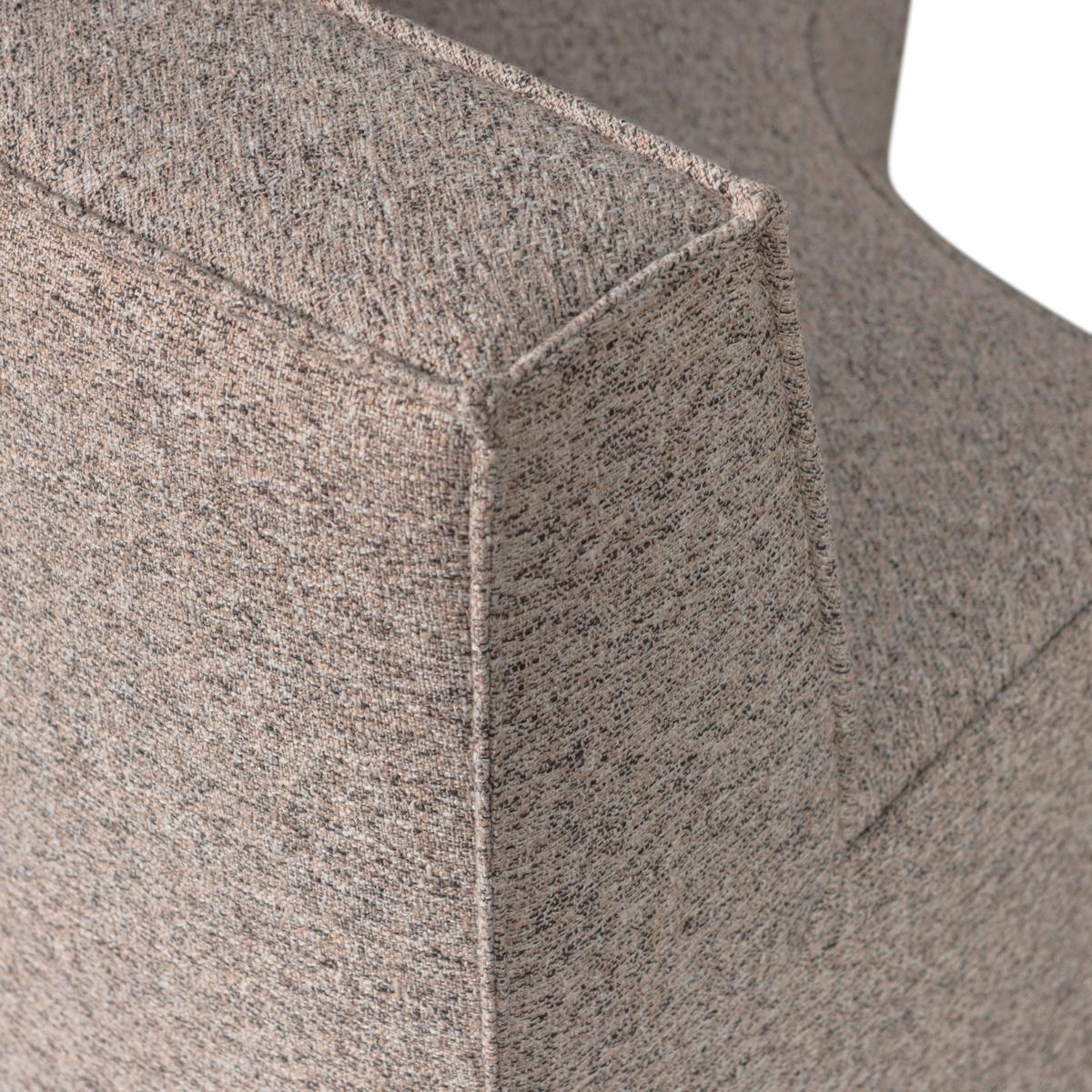 Eckbank Europa Sandfarben Webstoff - Sandfarben/Schwarz, Design, Kunststoff/Textil (262/85/131cm) - Livetastic