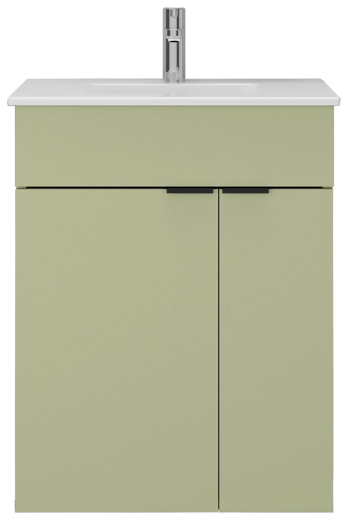Waschtischkombi Napoli Grün - Schwarz/Weiß, MODERN, Keramik/Holzwerkstoff (60/78/45cm) - Mömax