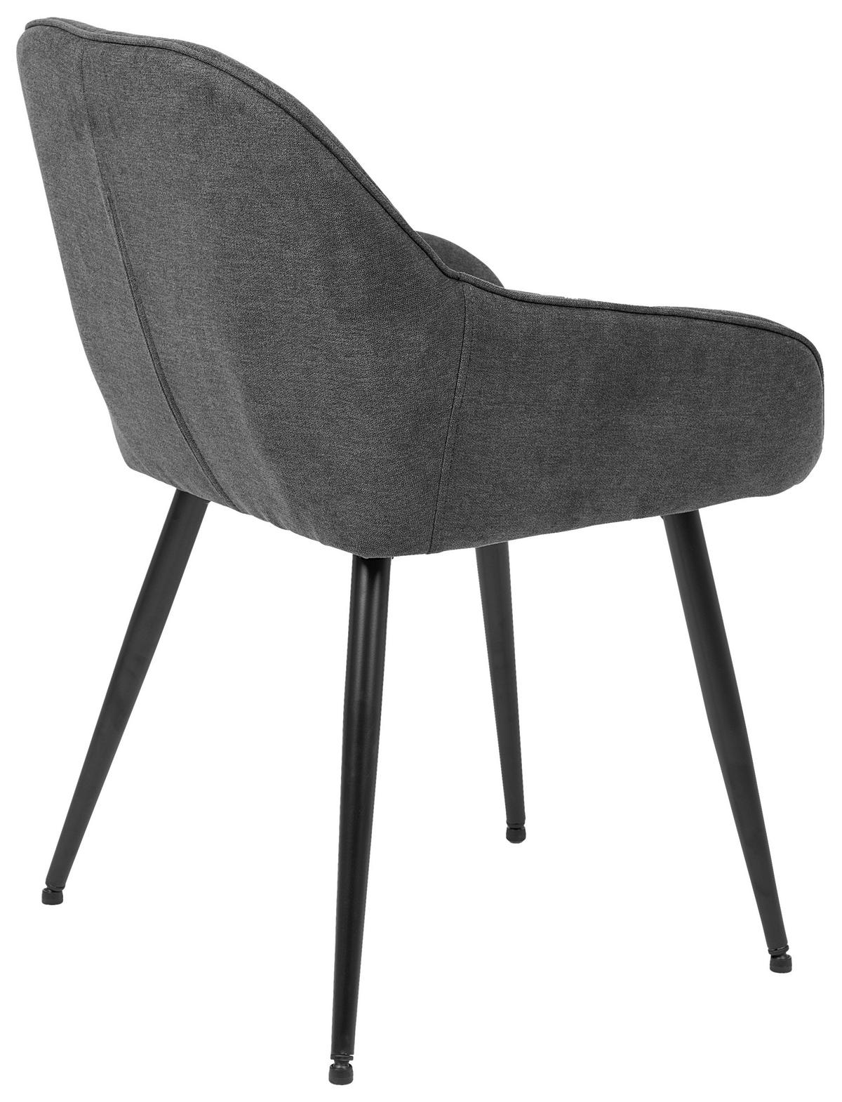 KRZESŁO Z PODŁOKIETNIKAMI ANCONA - czarny/szary, Romantik / Landhaus, metal/tkanina (55/80/61cm) - Livetastic