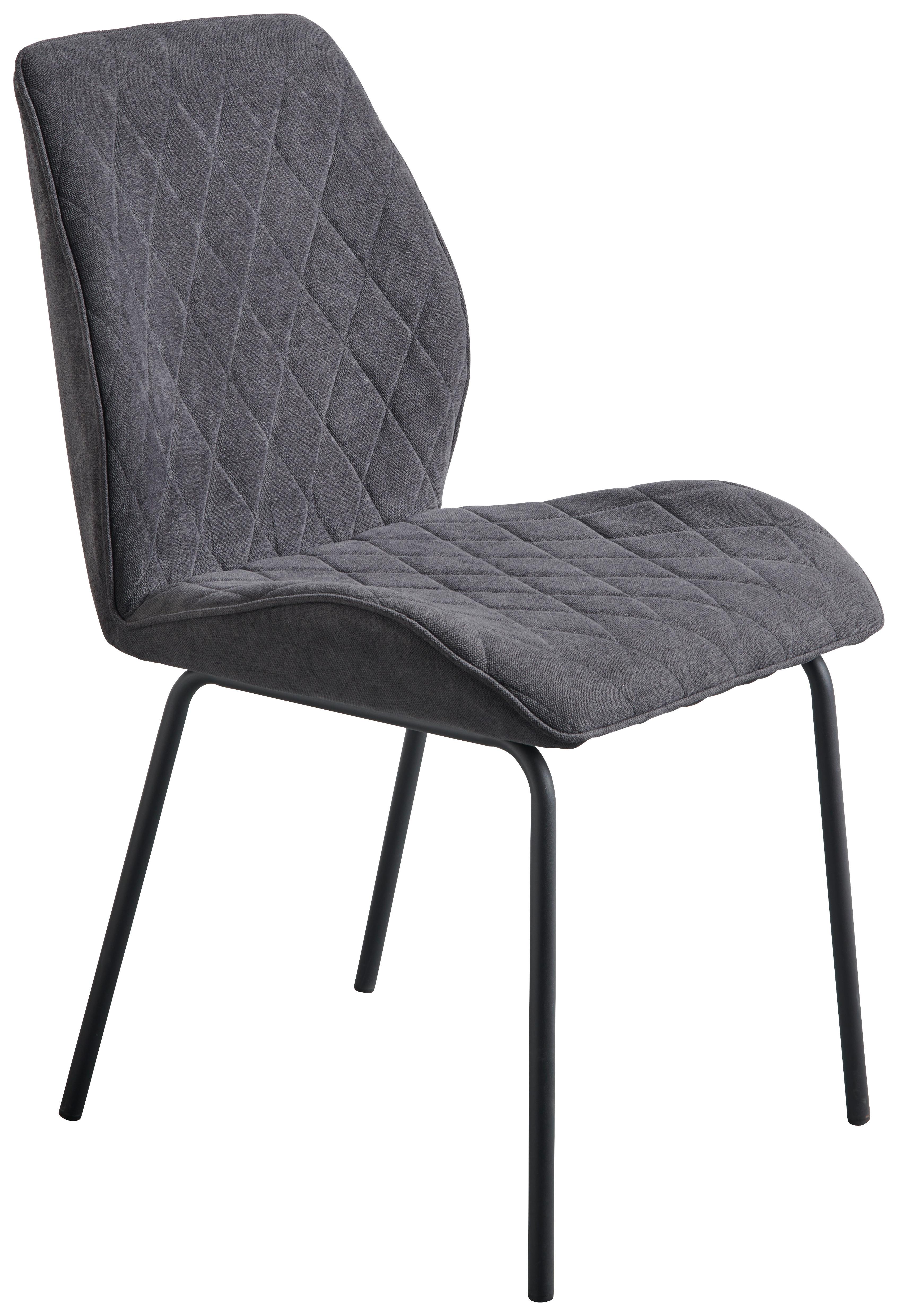 Stol Hilde, Temno Siva - temno siva/črna, Konvencionalno, kovina/tekstil (51/87/61cm)