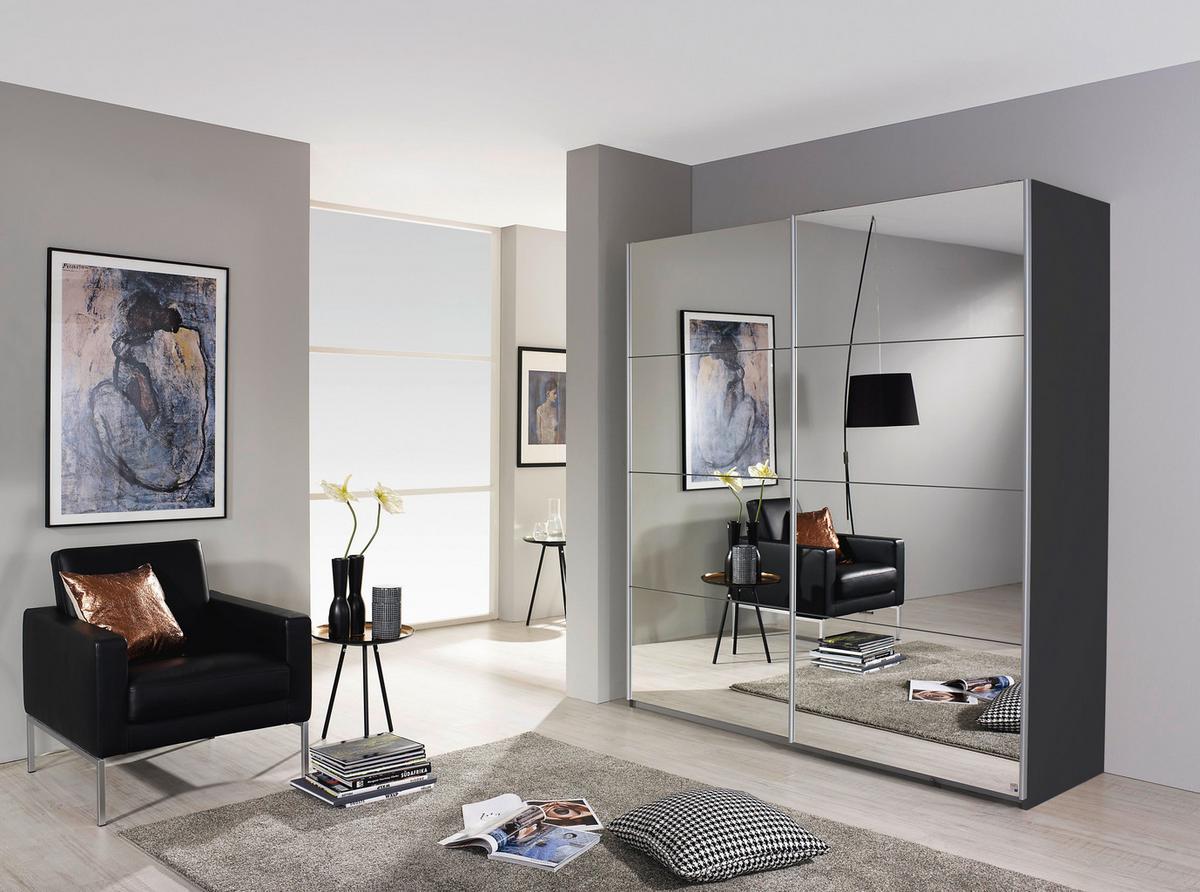 Ormar S Kliznim Vratima Subito - boje grafita/srebrne boje, Moderno, drvni materijal/metal (181/197/61cm) - Modern Living