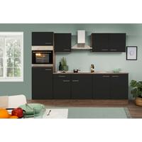 Küchenleerblock LBKB270EYS Schwarz/Eiche York ca. 270 cm - Edelstahlfarben/Eichefarben, Basics, Holzwerkstoff/Metall (270/205/60cm) - Respekta